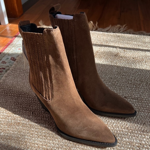 NEW Mango Cowboy-style suede ankle boots - Brown - Picture 4 of 4